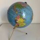 Vintage 1960 terrestrial globe by Taride, gold metal tripod - 28 cm