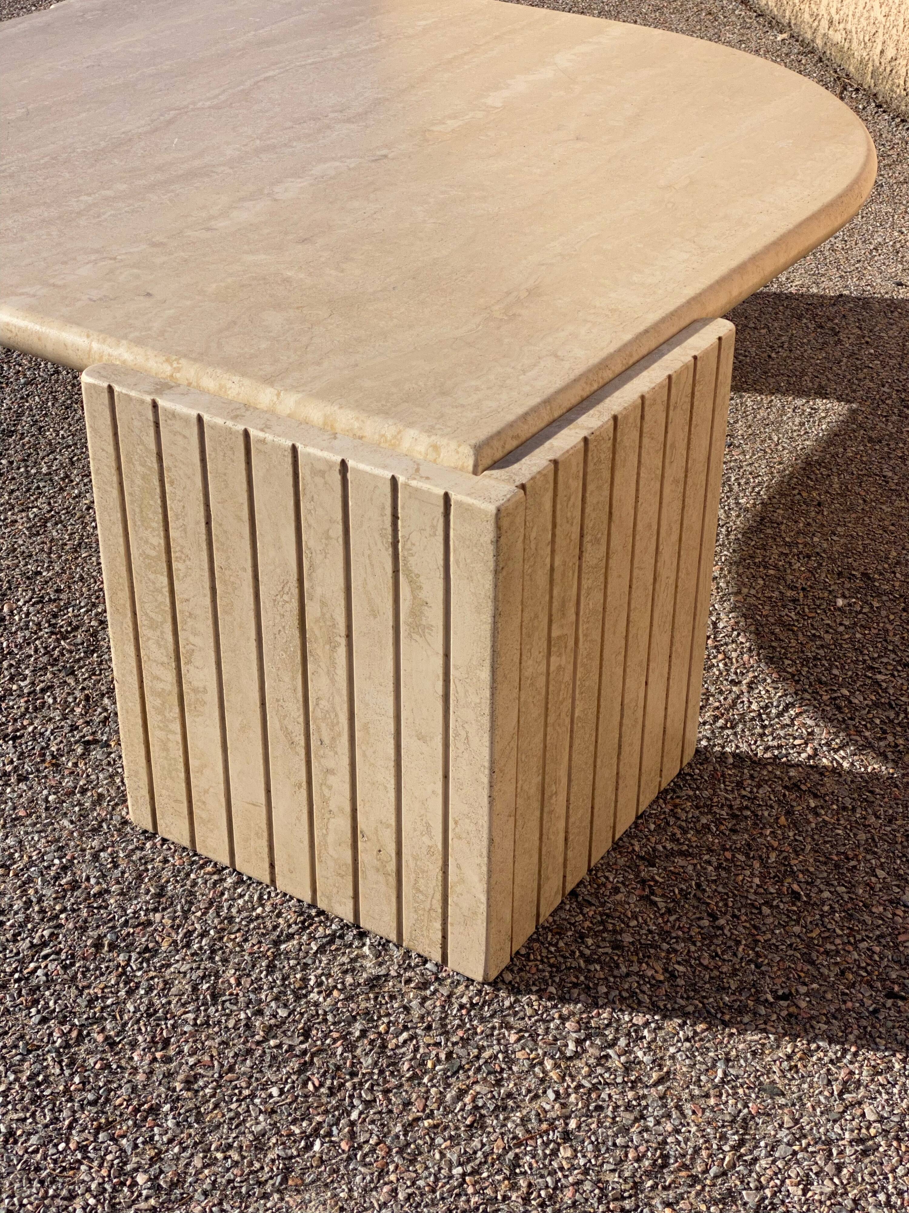 Coffee table in travertine marble design from the 80s