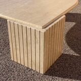 Table basse en marbre de travertin design des années 80