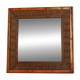Vintage Square Bamboo and Rattan Mirror Boho 70cm