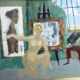 Framed nude oil painting