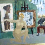 Huile modèle nue encadrée