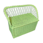 Vintage rattan bench toy chest