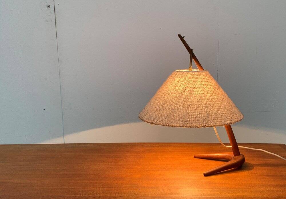 Mid-century Dornstab table lamp in teak by A. Pöll for Kalmar
