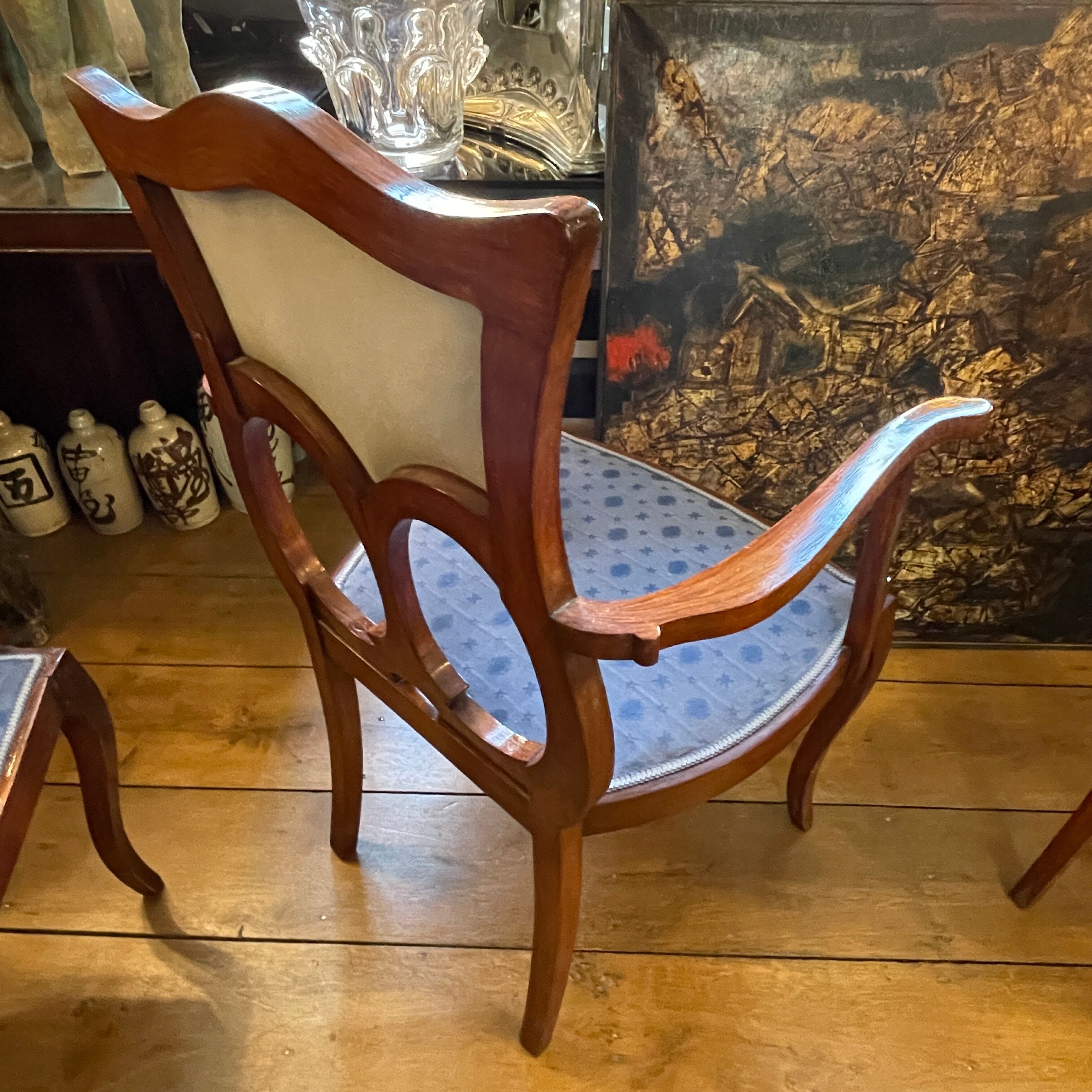 Art nouveau lounge set, 1 sofa + 2 armchairs + 2 chairs, ca 1900