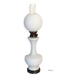 Electrified opaline glass kerosene lamp