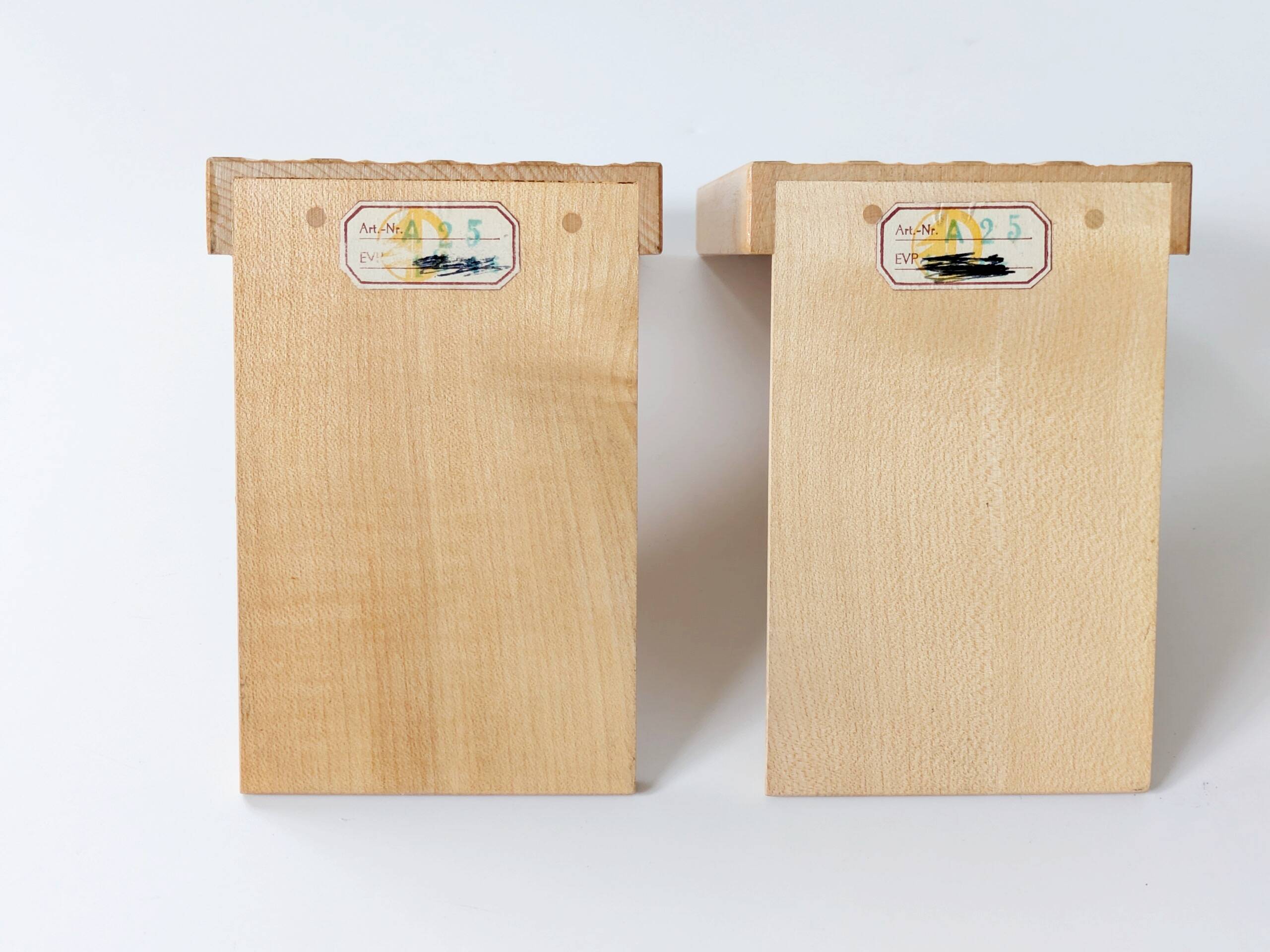 Pair of wooden bookends, Bauhaus style, 1950s