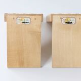 Paire de serre-livres en bois, style Bauhaus, années 1950