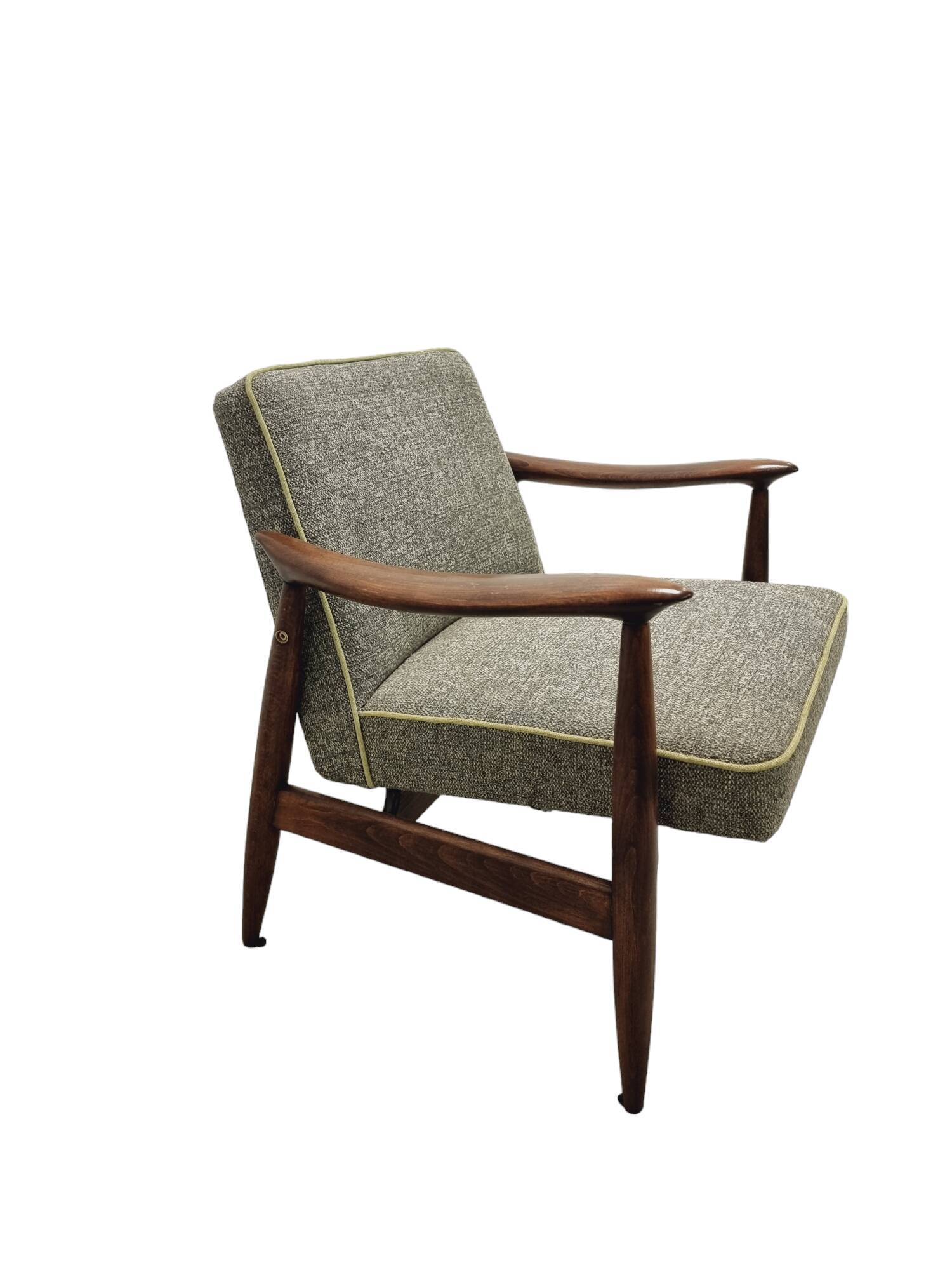 Set of GFM-87 armchairs with footrest by E. Homa/J. Kędziorek, 1960-70's, Polish