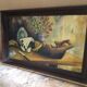 Painting old oil on canvas m. preaux still life + vintage wood frame