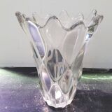 Ancien vase verre moulé transparent forme bulles décoration vintage