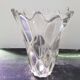 Old transparent molded glass vase bubble shape vintage decoration