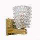 2 appliques de style Art Déco Barovier & Toso en laiton et verre de Murano Rostrato