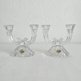 2 vintage Phonix crystal 2-arm candlestick candle holders