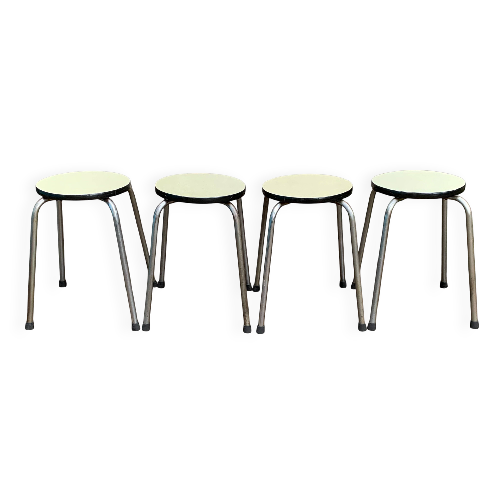 Vintage stackable stools Formica beige 1960