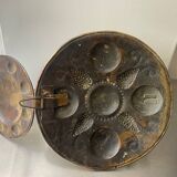 Grand bougeoir mural en laiton antique hauteur 35 cm