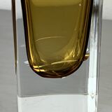 Yellow Sommerso vase, Murano glass, Italy, 1970