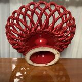 Handmade ceramic basket from Vallauris, signed Alichon