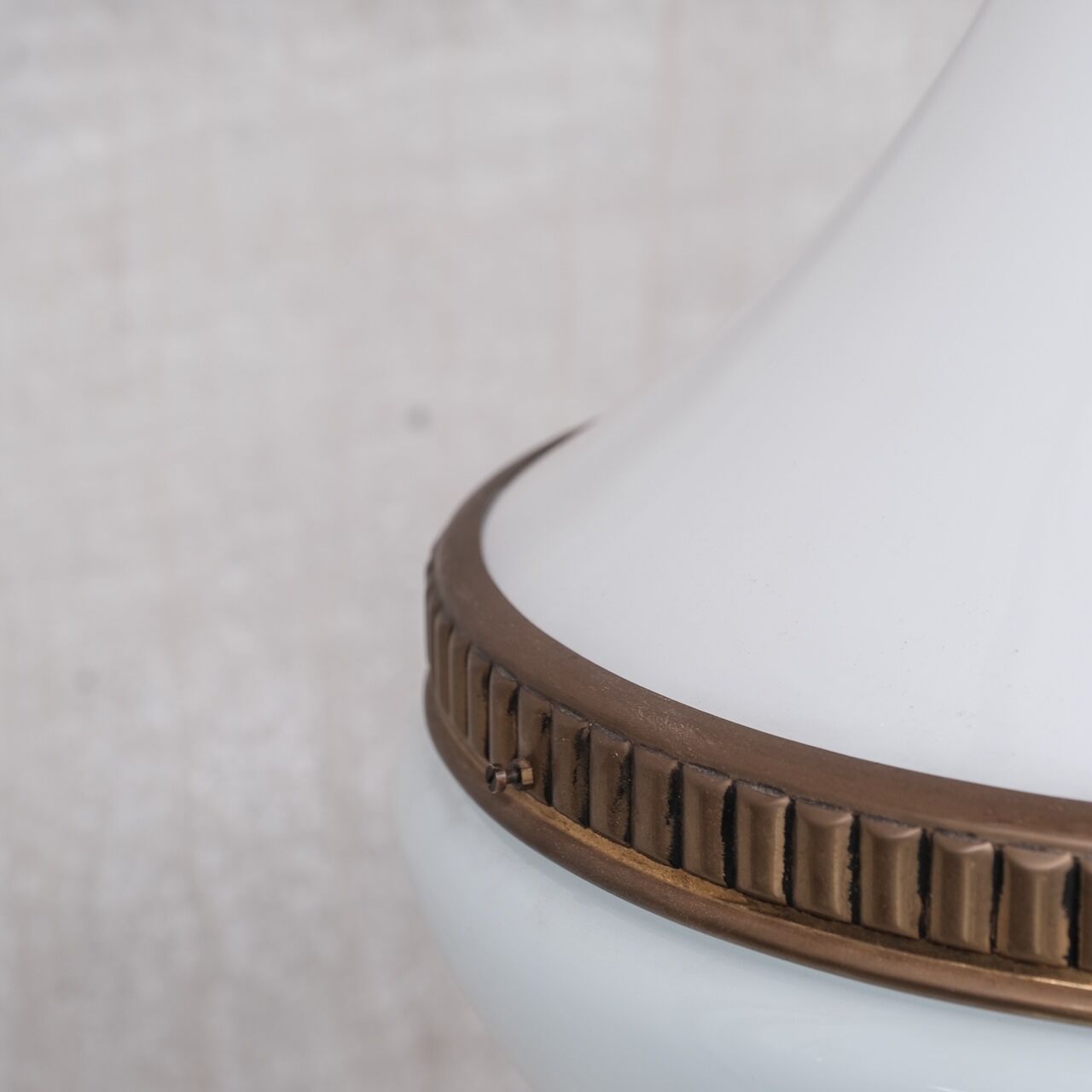 Mid-century opaline and brass pendant light