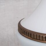 Mid-century opaline and brass pendant light