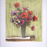 Peinture de Bernard Buffet, bouquet d'anémones