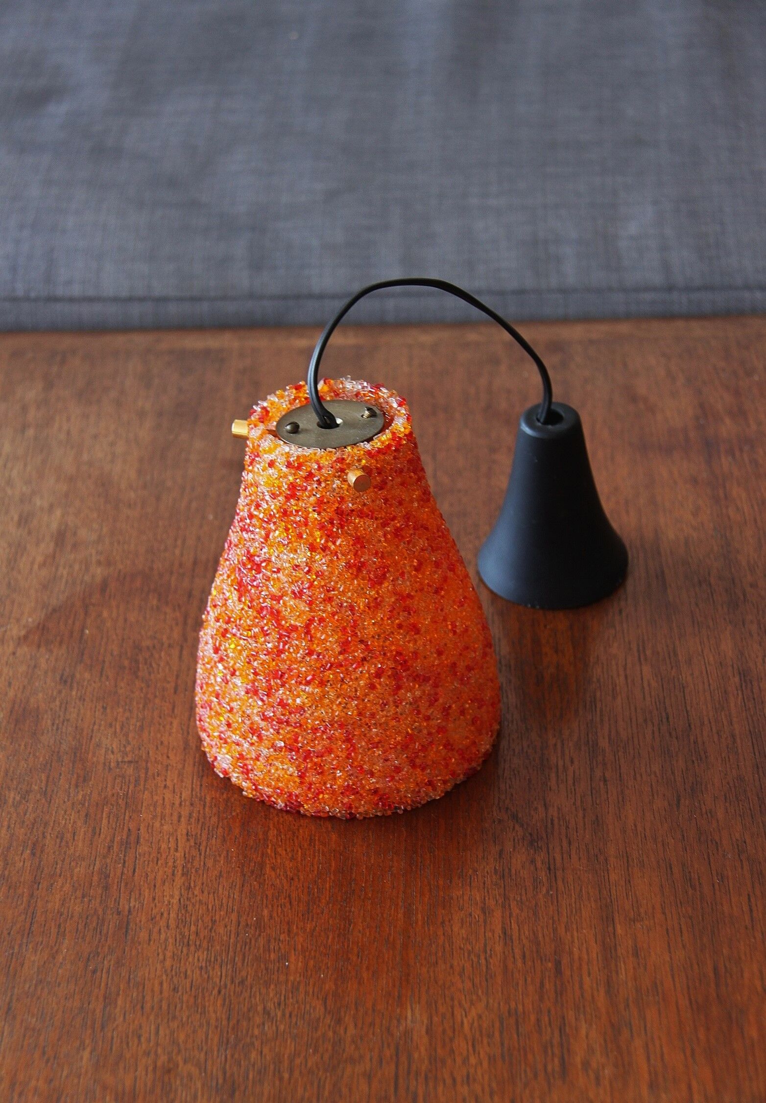 Small round orange Scandinavian design resin agglomerated perspex