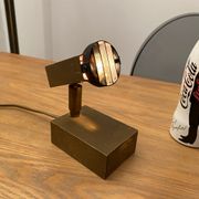 Halogen spot lamp solid brass modernist vintage design 70s