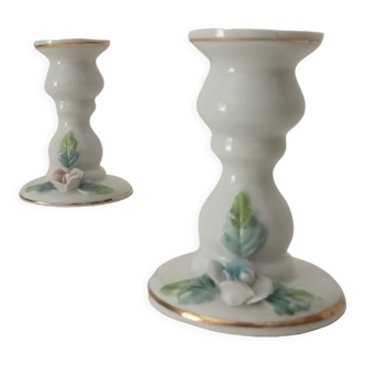 Pair of vintage porcelain candle holders