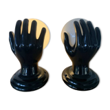 Pair of Ceramic Wall Lights or Lamps in the Shape of a Hand