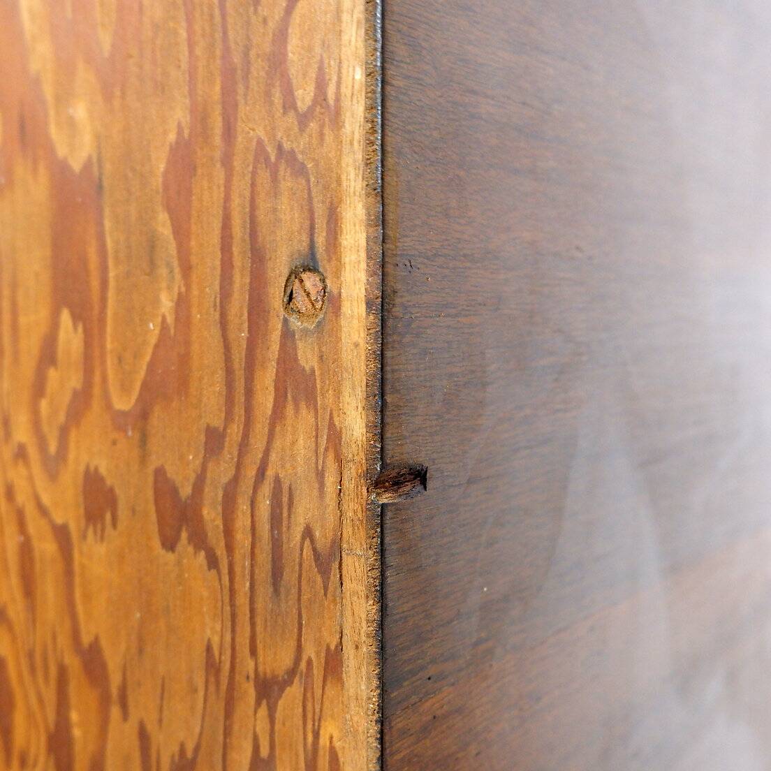 Arched display cabinet in wood and glass door - 1950s