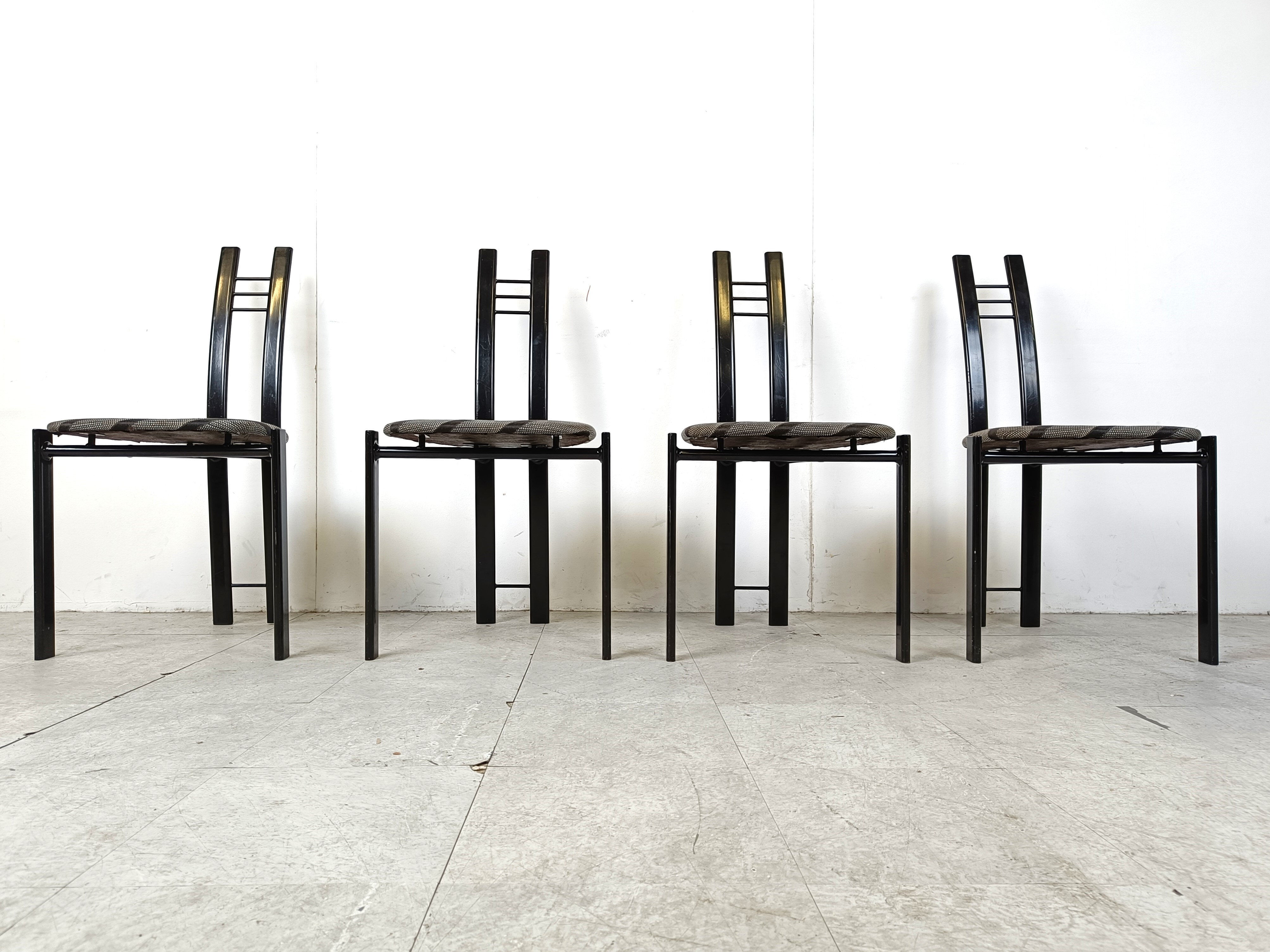 Postmodern dining chairs, 1980s set of 4