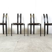 Chaises de salle à manger postmodernes, ensemble de 4 des années 1980