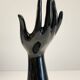 Handmade vintage black ceramic ring sizer vase