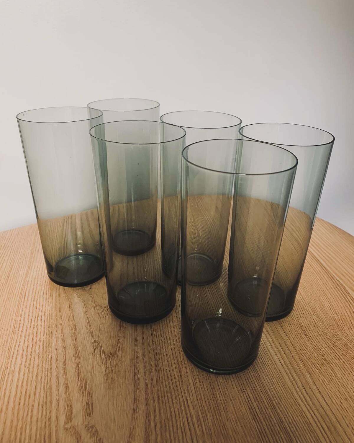Set of 6 smoked water glasses