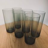 Set of 6 smoked water glasses