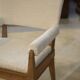Art Deco modernist armchair in ash and cream boucle by Pierre Gouffé 1940s