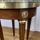 Pair of old pedestals stamped " h.j.l.rossenu " in mahogany over marble
