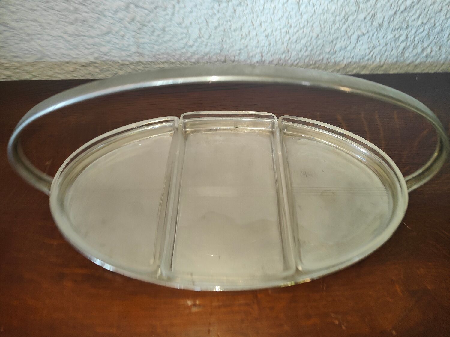 Serving aperitif dish in silver metal WMF German art deco