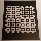 Screen print by Victor Vasarely - "Corpuscular" - Art & Science / Structure