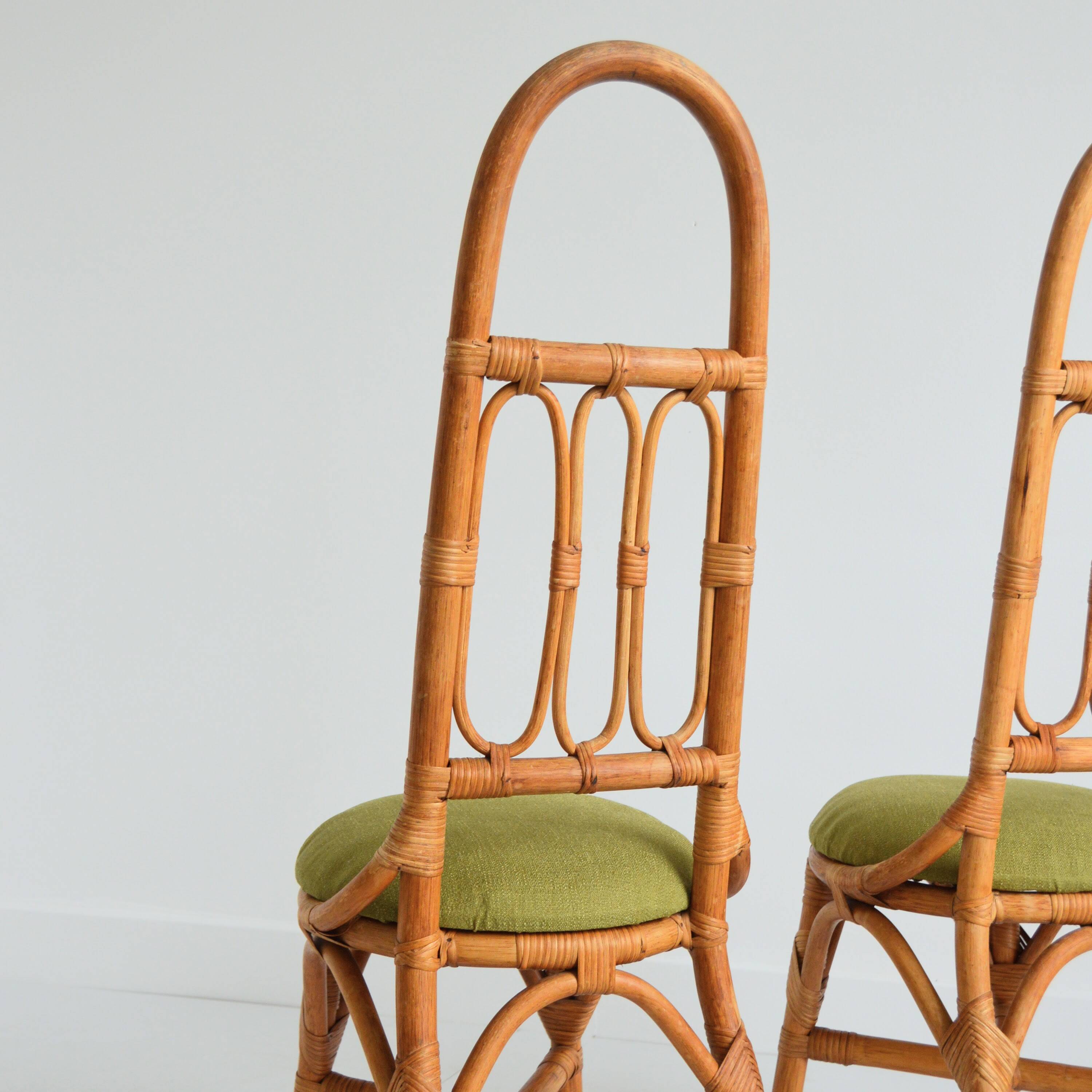 Italian high chairs in bamboo and rattan 1960s (1 / 6)