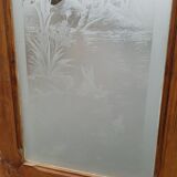 3 portes de séparation en verre gravé avec bâti