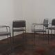 4  Reupholstered Vintage Chairs Chrom GDR 70s