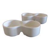 Duo of vintage double egg cups in ceramic 1970s 1980s
