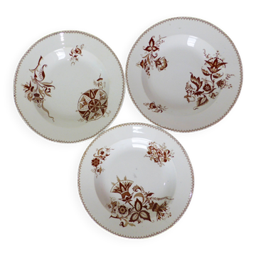 3 deep plates from Sarreguemines, Danish model 210427.