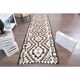 Vintage Turkish Oushak Handmade Wool Cotton White Runner Rug 100x334