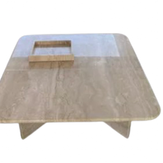 Table basse carrée en Travertin Romain
