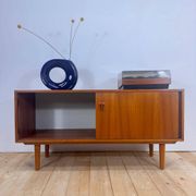Teak sideboard with internal record holder, Denmark 1960