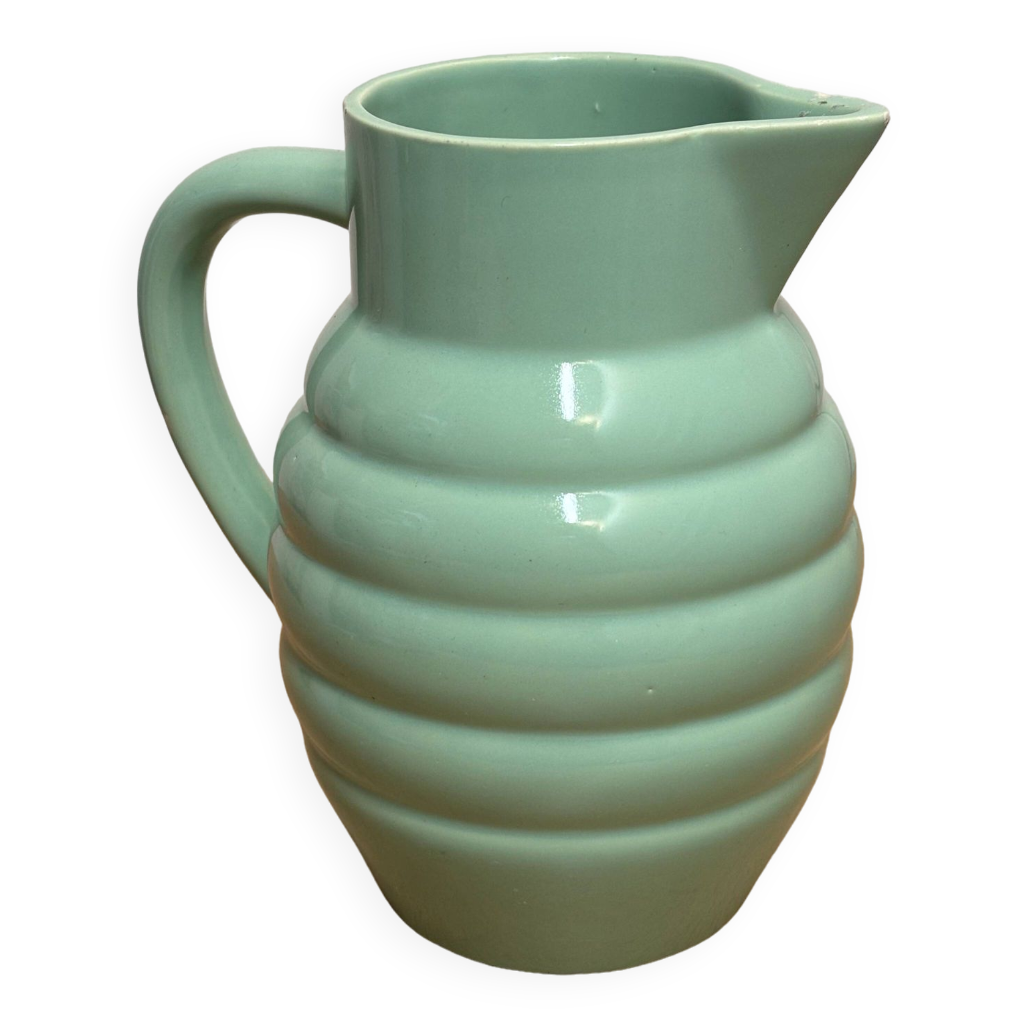 Green earthenware pitcher