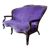 Fauteuil/canapé trois places baroque vintage violet-pourpre