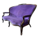 Fauteuil/canapé trois places baroque vintage violet-pourpre